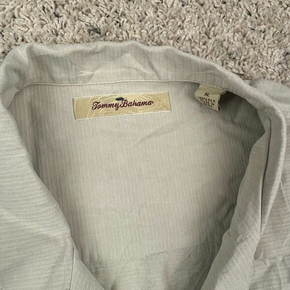 Tommy Bahama Men's XL Silk Ivory Short Sleeve Button Up Hawaii Luau Dad Shirt - Picture 2 of 8